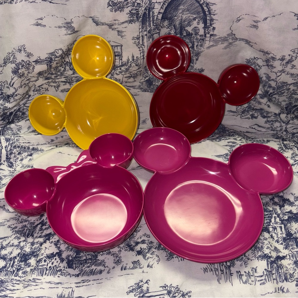 Zak! Disney Mickey Minnie Mouse Chip Dip Bowls And Serving Plate X4 Hong Kong